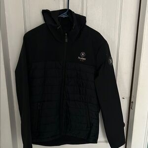 Hurley Men's Black Softshell Performance Jacket with Hood